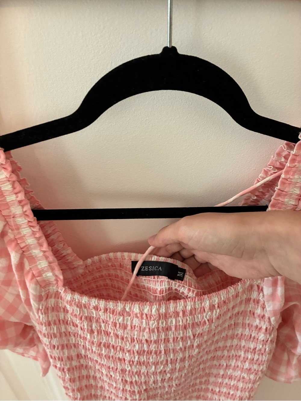 Pink Gingham Puff Sleeve Maxi Dress - Picture 2 of 2